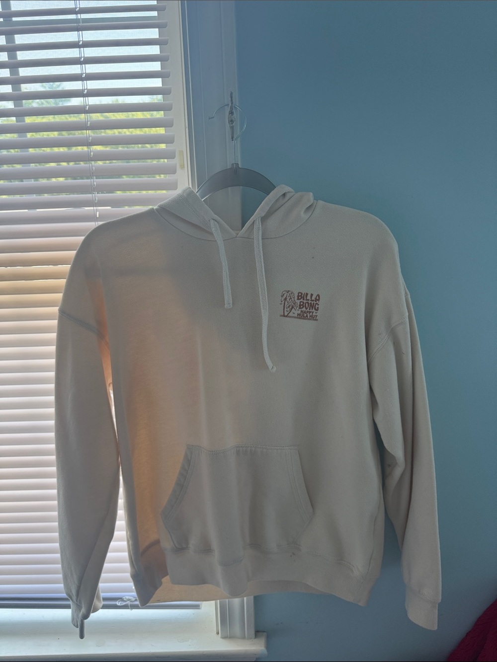 Billabong Cream Hoodie with Chest Logo